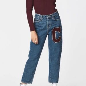Carmar Varsity Letter Denim Jeans Size 26 NEW NWT